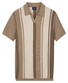 Baileys Allover Structure Knit Vertical Stripe Polo Taupe