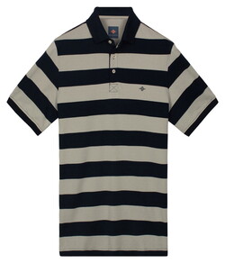 Baileys Allover Yarn Dyed Stripe Poloshirt Mid Grey