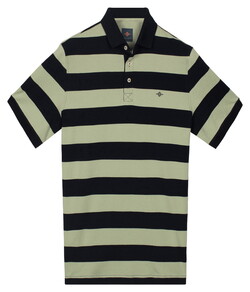Baileys Allover Yarn Dyed Stripe Poloshirt Soft Green