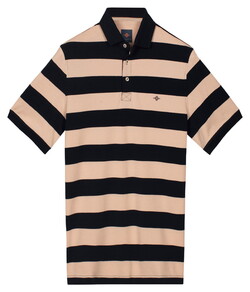 Baileys Allover Yarn Dyed Stripe Poloshirt Soft Peach