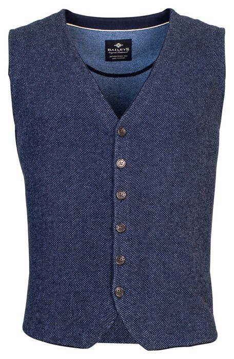 Baileys Buttons Two Color Plated Waistcoat Dark Blue