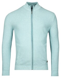 Baileys Cardigan Zip Allover Plated Two-Tone Jacquard Aqua