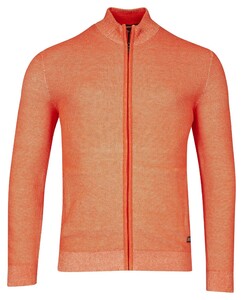 Baileys Cardigan Zip Allover Plated Two-Tone Jacquard Orange
