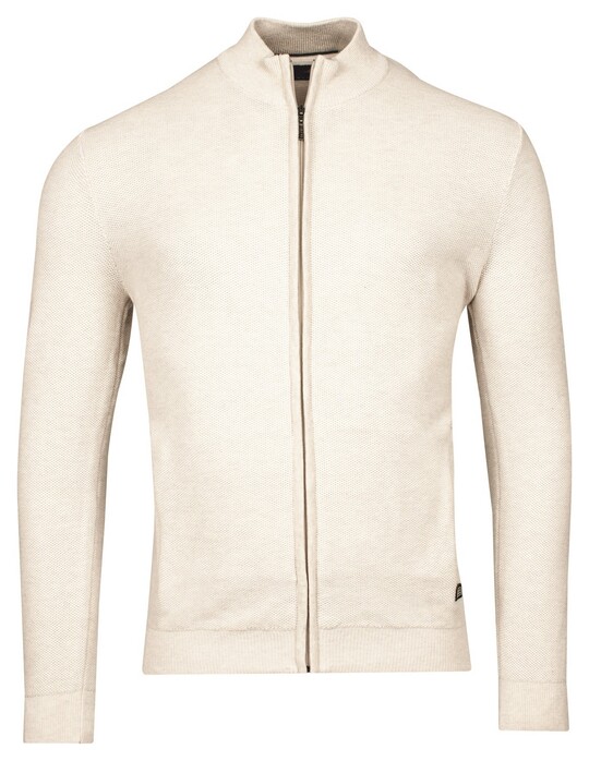 Baileys Cardigan Zip Allover Plated Two-Tone Jacquard Vest Kitt Melange