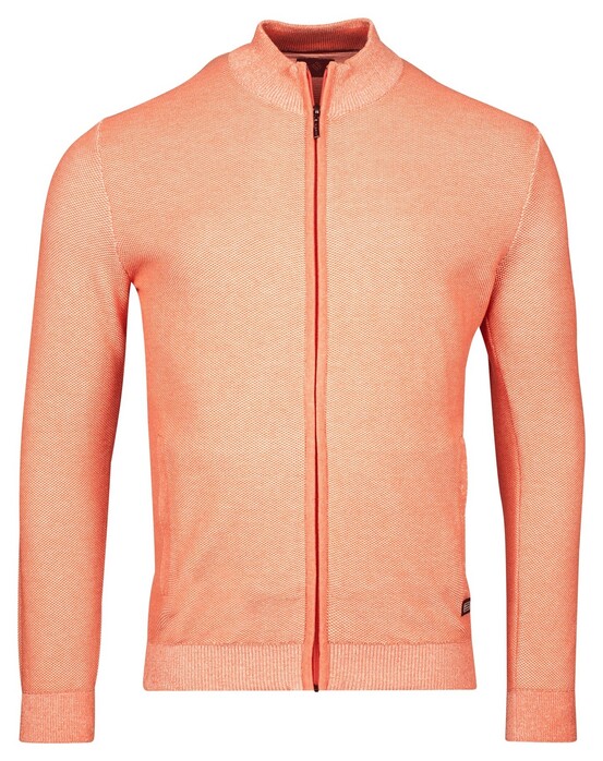 Baileys Cardigan Zip Allover Plated Two-Tone Jacquard Vest Light Coral