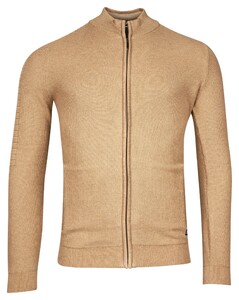 Baileys Cardigan Zip Allover Structure Dark Sand