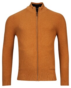 Baileys Cardigan Zip Allover Structure Knit Vest Ochre Melange