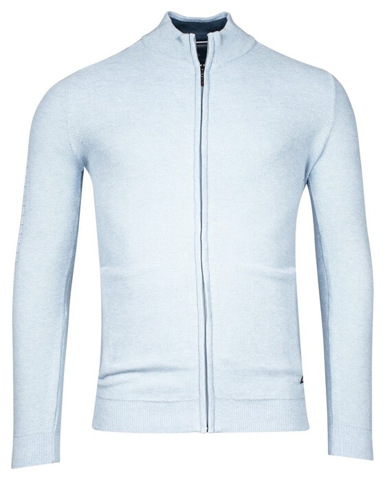 Baileys Cardigan Zip Allover Structure Soft Blue