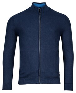 Baileys Cardigan Zip Allover Structure Vest Dark Blue