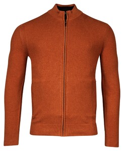 Baileys Cardigan Zip Allover Texture Vest Red Earth