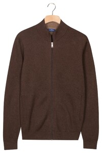Baileys Cardigan Zip Cotton Cashmere Dark Brown