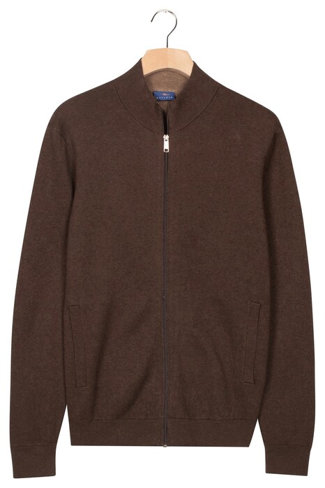 Baileys Cardigan Zip Cotton Cashmere Vest Dark Brown