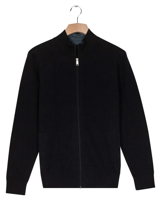 Baileys Cardigan Zip Cotton Cashmere Vest Navy