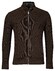 Baileys Cardigan Zip Fine Structure Knit Cardigan Dark Brown