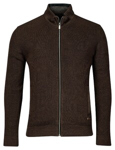 Baileys Cardigan Zip Fine Structure Knit Vest Dark Brown