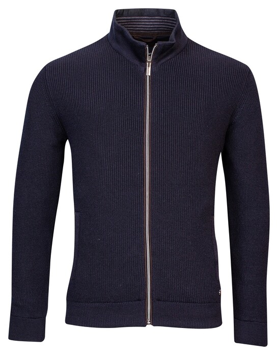 Baileys Cardigan Zip Fine Structure Knit Vest Navy