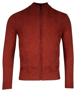 Baileys Cardigan Zip Front Diagonal Structure Knit Vest Deep Red