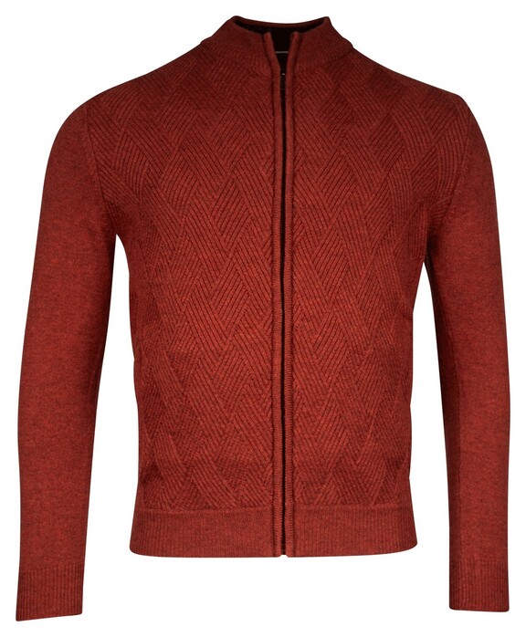 Baileys Cardigan Zip Front Diagonal Structure Knit Vest Deep Red