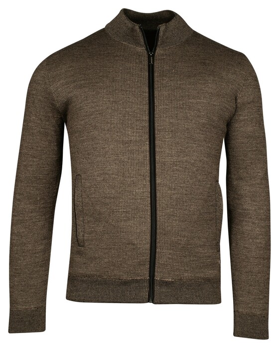 Baileys Cardigan Zip Lined Allover 2 Color Knit Vest Bruin
