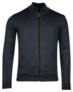 Baileys Cardigan Zip Lined Allover 2 Color Knit Vest Dark Blue
