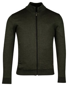 Baileys Cardigan Zip Lined Allover 2 Color Knit Vest Donker Groen