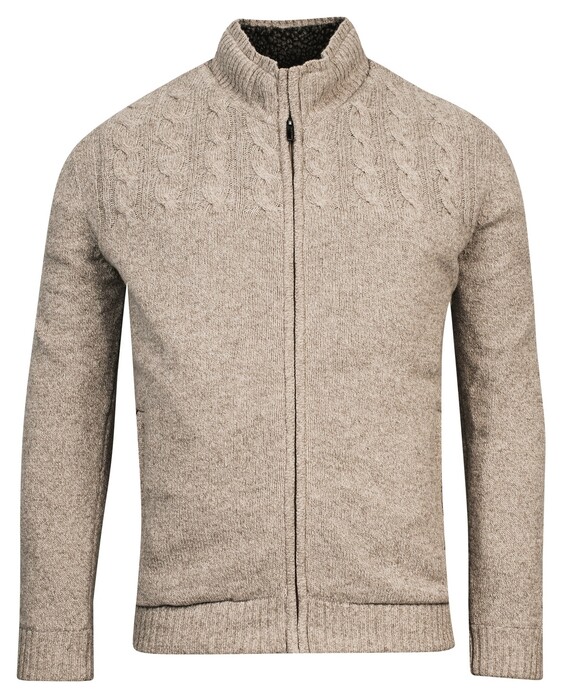 Baileys Cardigan Zip Single Knit Top Cable Knit Vest Beige