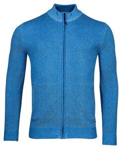 Baileys Cardigan Zip Two-Tone Structure Jacquard Vest Bright Cobalt