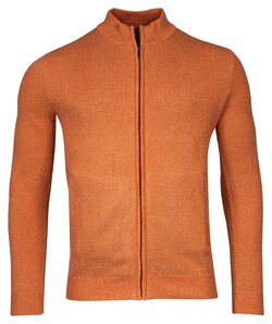 Baileys Cardigan Zip Two-Tone Structure Jacquard Vest Burnt Ochre
