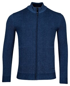 Baileys Cardigan Zip Two-Tone Structure Jacquard Vest Dark Blue