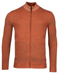 Baileys Cardigan Zip Two-Tone Structure Jacquard Vest Red Earth