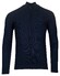 Baileys Combed Cotton Cardigan Zip Allover Structure Knit Vest Dark Blue