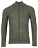Baileys Combed Cotton Cardigan Zip Allover Structure Knit Vest Olive Green Melange