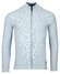 Baileys Combed Cotton Cardigan Zip Allover Structure Knit Vest Pastel Blauw Melange