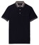 Baileys Contrast Collar Zipped Chest Pocket Cotton Subtle Stretch Polo Dark Blue