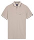 Baileys Contrast Collar Zipped Chest Pocket Cotton Subtle Stretch Polo Midden Grijs