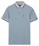 Baileys Contrast Collar Zipped Chest Pocket Cotton Subtle Stretch Polo Sky Blue