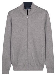 Baileys Cotton Cashmere Faux-Uni Subtle Mélange Cardigan Steel Grey
