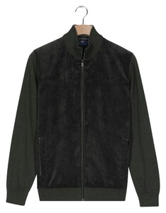 Baileys Cotton Cashmere Fullzip Front Corduroy Layer Inside Lining Cardigan Dark Green