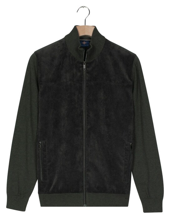 Baileys Cotton Cashmere Fullzip Front Corduroy Layer Inside Lining Vest Donker Groen