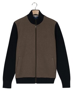 Baileys Cotton Cashmere Fullzip Front Soft Flannel Twill Cardigan Dark Taupe