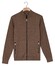 Baileys Cotton Cashmere Fullzip Subtle Horizontal Stripe Vest Donker Taupe