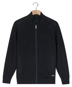Baileys Cotton Cashmere Lined Cardigan Zip Structure Knit Navy