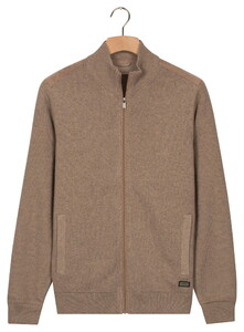 Baileys Cotton Cashmere Lined Cardigan Zip Structure Knit Taupe