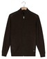 Baileys Cotton Cashmere Lined Cardigan Zip Structure Knit Vest Dark Brown