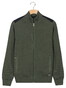 Baileys Cotton Cashmere Lined Cardigan Zip Structure Knit Vest Donker Groen