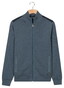 Baileys Cotton Cashmere Lined Cardigan Zip Structure Knit Vest Mid Denim Blue