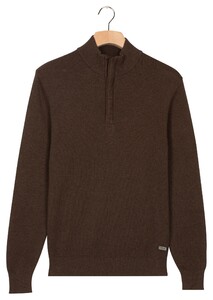 Baileys Cotton Half Zip Allover Two-Tone Pullover Dark Brown