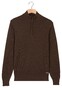 Baileys Cotton Half Zip Allover Two-Tone Trui Dark Brown