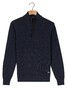 Baileys Cotton Half Zip Allover Two-Tone Trui Dark Denim Blue