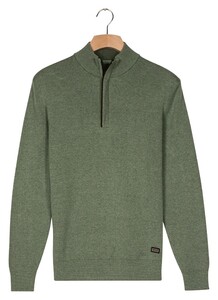 Baileys Cotton Half Zip Allover Two-Tone Trui Dark Forest